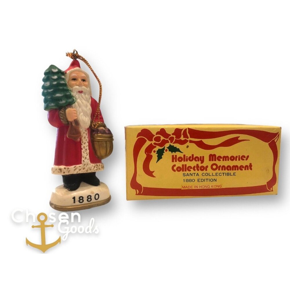 Holiday Memories Collector Ornament Santa 1880 Edition Vtg Reproduction With Box